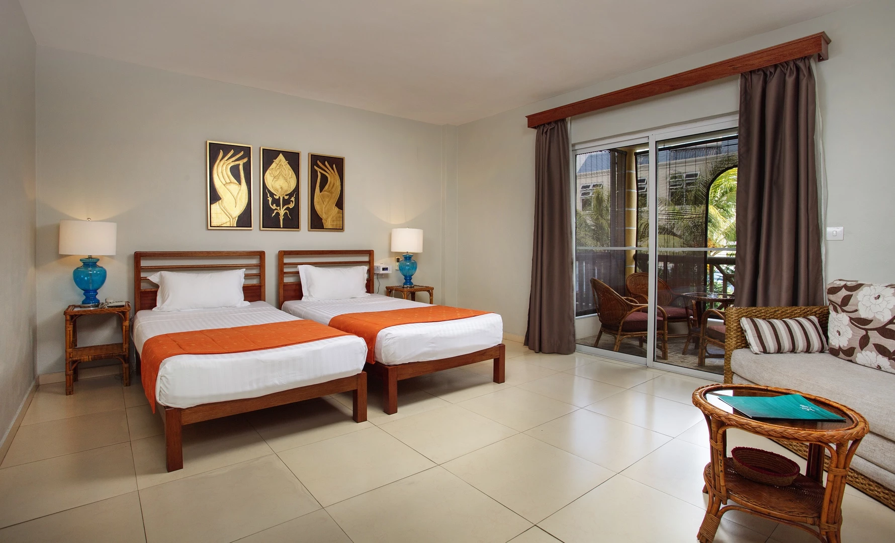 Twin bed Standard Anthurium Room at Le Palmiste Resort & Spa Mauritius